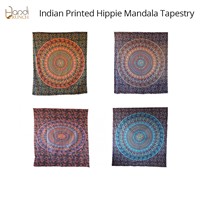 Handicrunch | Indian Printed Hippie Mandala tapestry wall hanging