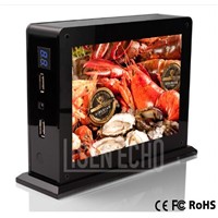 Hot selling square electronic desktop menu card holder with power bank 15000mAh