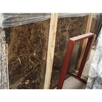 Dark Emperador marble slab and tile for wall and floor
