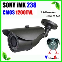 IR Night Vision CCTV Camera IR-CUT 3DNR OSD Menu 2.8-12mm Varifocal Lens 1/3&amp;quot;CMOS 1200TVL Super WDR