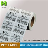 PET label for jewelry, warranty mark thermal transfer custom stickers labels with a favourable price