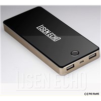 Personal tailor high-end aluminum shell dual USB mobile phone charger with 8000mAh polymer battery