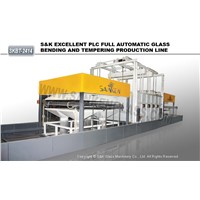 Automatic glass tempering and bending machine