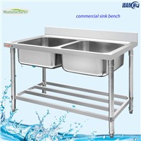 Restaurant Kitchen Sink/Stainless Steel Double Bowl Sink Table