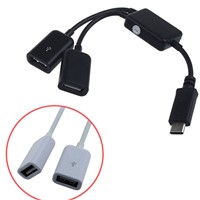 Customized USB-C 3.1 Y-cable 2in1 usb otg hub,usb hub,hub