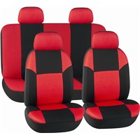 CAR SEAT COVERS RED & BLACK Shinning Cloth HY-S1011