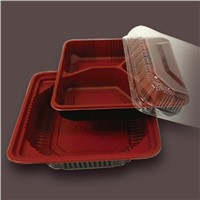 plastic food tray with 3 compartment