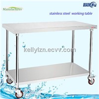 201/304 Commercial Customized Stainless Steel Work Table With Wheels