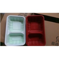 plastic food tray PP material with 2 compatment