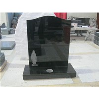 Religious granite headstone black monument
