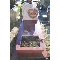 Red granite headstone new style monument