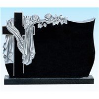 Poland style headstone granite monument with carving