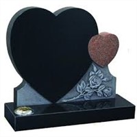 Heart shape headstone black monument for children