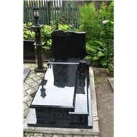 High polished black granite monument for grave cemetery