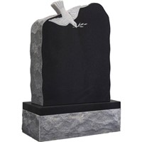 American style black granite monuments with bird carving