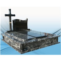 granite headstone polished monument with cross shape