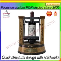 Customized OEM &amp;amp; ODM counter wooden wine bottle cradle display stand