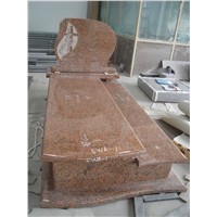 Poland style maple red granite carved cross tombstones