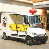 Battery powered electric mobile food cart with 2 seater