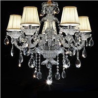 Crystal Chandelier with 18-Light in Antique White and Amber Crystal