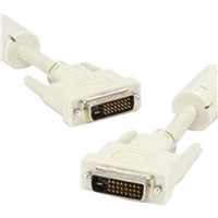 White cable DVI 24+1 to DVI24+1 male Cable with 2 ferrite cores
