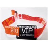 13.56MHz Cheap Price Passive Programmable Woven Fabric RFID Wristband for Events