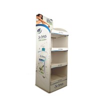 Free Standing Tanning Lotion Display Racks with Cardboard Material, Shampoo Display Stand