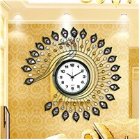 Modern living room european-style wall clock creative large bell character art, wrought iron clock