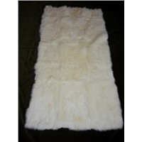 White long hair rabbit plate, real fur