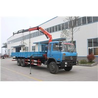 Dongfeng 6x4 truck with 10tons crane for sale