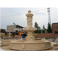 Yellow Travertine Pool Fountain,sculpture fountain