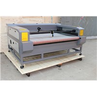 OEM 100W Co2 fabric/leather/cloth/textile auto feeding laser cutting machine with double heads