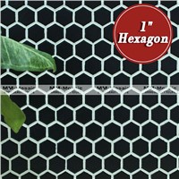 1" matte hexagon mosaic tile mosaic pattern for interior decoration in black and white