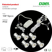 round 1W*6pcs/set  LED spotlights with dimmable  driver  95lm 90degree