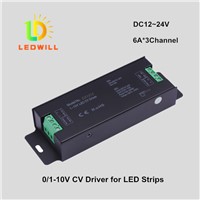 0/1-10V Dimmable Driver for LED strips 6A*3Channel LED dimmers
