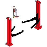 2m height movable two post 3T car lift
