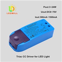 3~24W LED Isolated High-precision Constant Current dimmable driver for LED downlight Triac dimmers