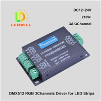 3 channels Dmx512 decoder for led strip lighting lamp for mini led decoder led connector drive