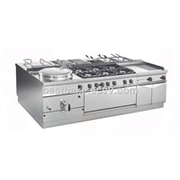 Modular Cooking Range 6 Stoves and Oven with Cabinet