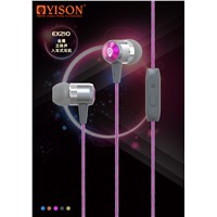 EX210 FASHION IN-EAR METAL EARPHONE WITH DURABLE WIRE