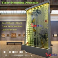 indoor floor standing glass fountain led fountain water curtain glass decor