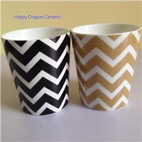 Ceramic candle jars with decal,candle containers, Candle Cups