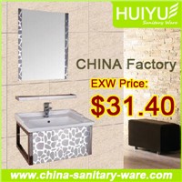 China high class new design blue stainless steel bathroom cabinet