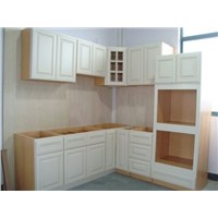 White Solid Wood Kitchen Cabinet