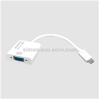 USB 3.1 C Type Male to VGA Female Converter Cable with IC Solution