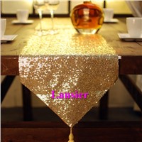 Gold sequin table runner for wedding