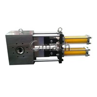 Double plate type double working station screen changer for plastic extruder