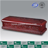 LUXES Chinese Artistic Carved Casket Full Couch Casket Online For Funeral