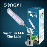 2.5W Flexible Aquarium Clip Tank Lamp 48 LED White & Blue Light with Touchable Inductive Switch