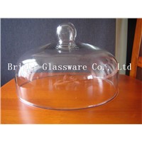 glass cake cover, glass cover with handle